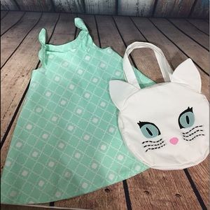 🔥Final Markdown Girls Swing dress w kitty bag.